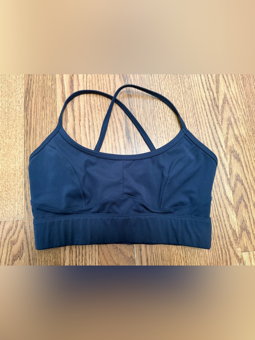 Varley Blue Crisscross Strappy Sports Bra Medium